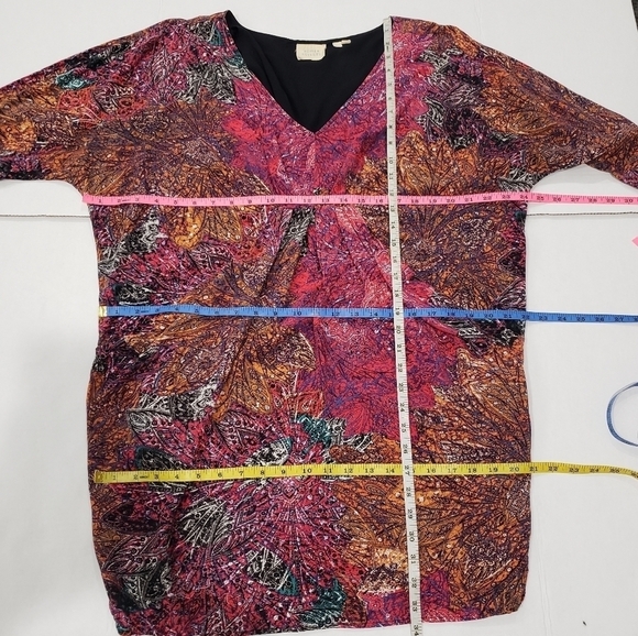 Anthropologie Edme & Esyllte Draped Front V Neck Multicolor Dress Size Small - Picture 13 of 14